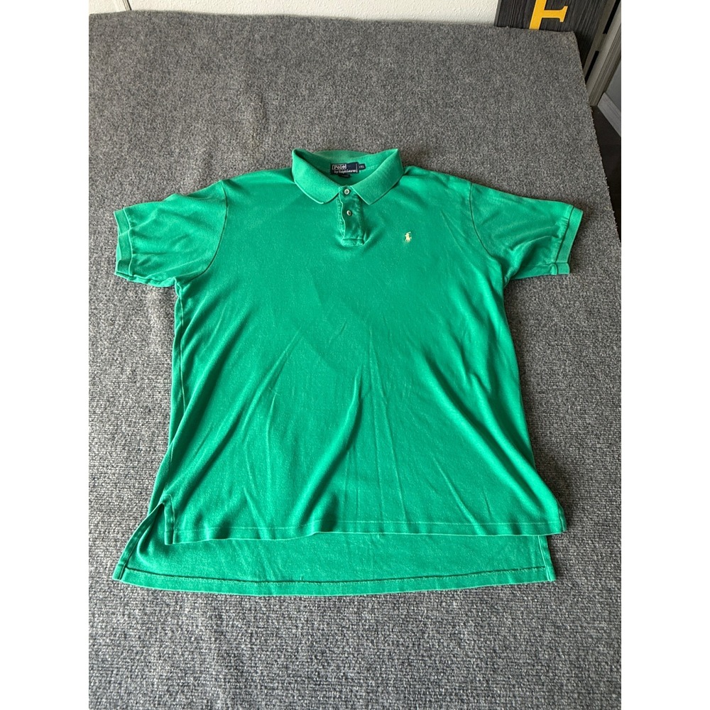 Polo Ralph Lauren Mens XXL Green Short Sleeve Cotton Pique Polo Shirt Pony Logo